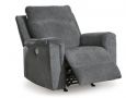 Electric Fabric Rocker Recliner Armchair in Dark/ Light Grey - Belmont